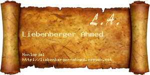 Liebenberger Ahmed névjegykártya